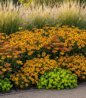Suchomilný záhon na slnko "Ohnivá Energia" (Žlto-oranžové tóny)